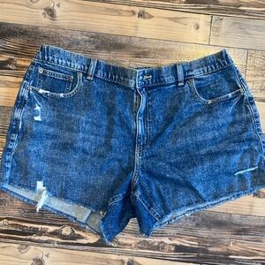 Aerie Distressed Classic Blue Jean Shorts